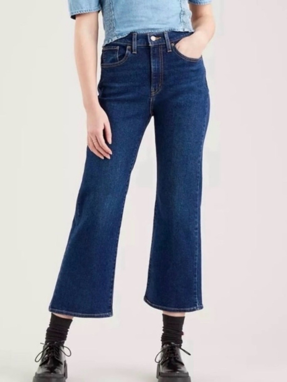 Levis Women's High-Rise Wide-Leg Jeans in Dark Blue 27